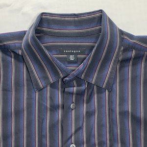 Castagne Mens 2XT Long sleeve Shirt Navy w/ Stripe
